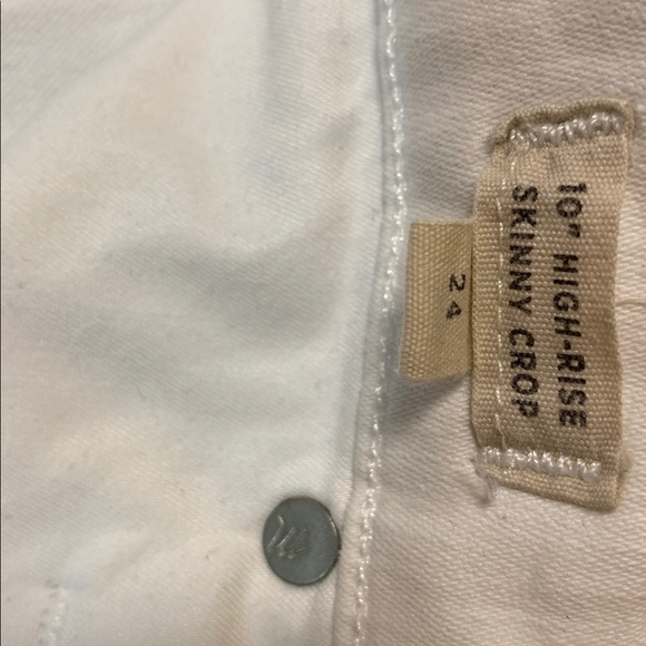 Madewell  10” high rise skinny white jeans with frayed hem Size 24 - Picture 4 of 6